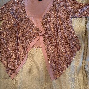 Karen Kane BLING PINK Sequin Cardigan